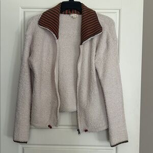 Hem & Thread Cream Fleece with Striped Detail